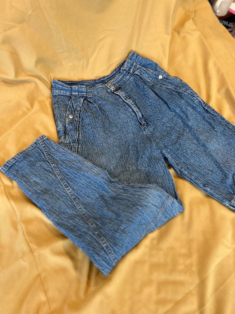 1980s Acid Wash Utility Jeans